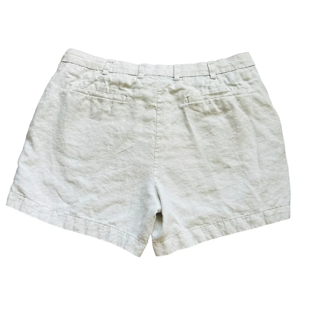 Coastal Banana Republic Linen Chino Shorts 38 Cream Summer Resort Preppy